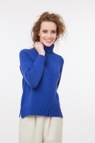 Дамски пуловер с висока яка 90 %  вълна 10% кашмир  различни цветове