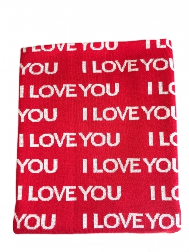 Плетено одеяло I LOVE YOU