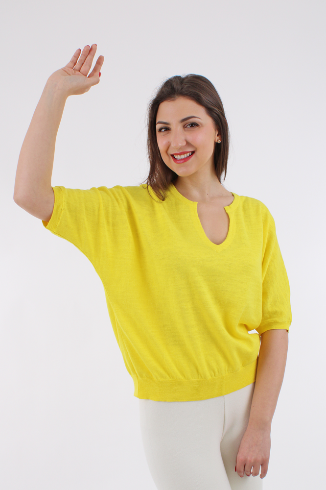 Organic cotton and linen blouse