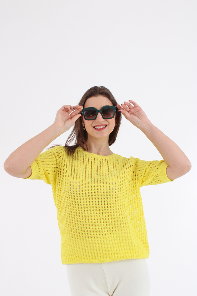 Cotton blouse with holes