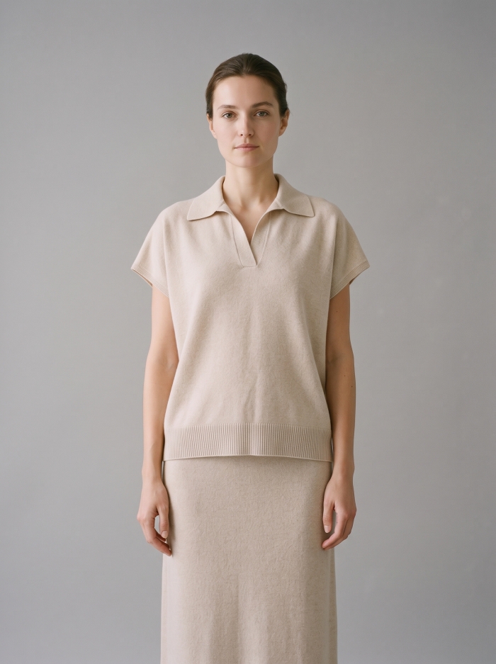 Most Loved collar top from wool and cashmere