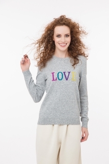 Fine knitted jumper with cashmere LOVE