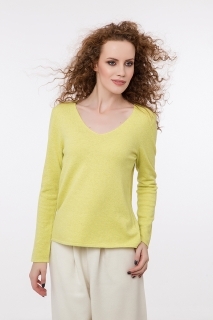 Fine knitted jumper with cashmere V neck different colors