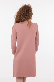 High neck knitted dress pink
