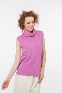 Дамски пуловер безръкавен лилав