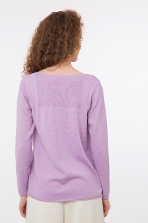 Fine knit round neck jumper lilac