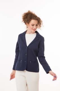 Lady  jacket with zipped pockets navy