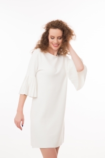 Dress with large pleated  sleeves