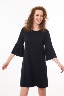 Dress with large pleated  sleeves
