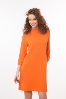 High neck knitted dress orange