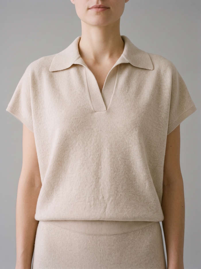 Most Loved collar top from wool and cashmere