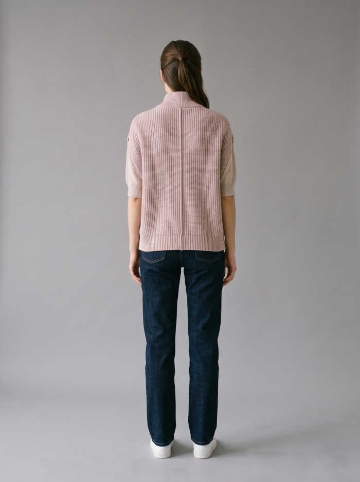 CABLES & STITCHES sleeveless cardigan from wool and cashmere