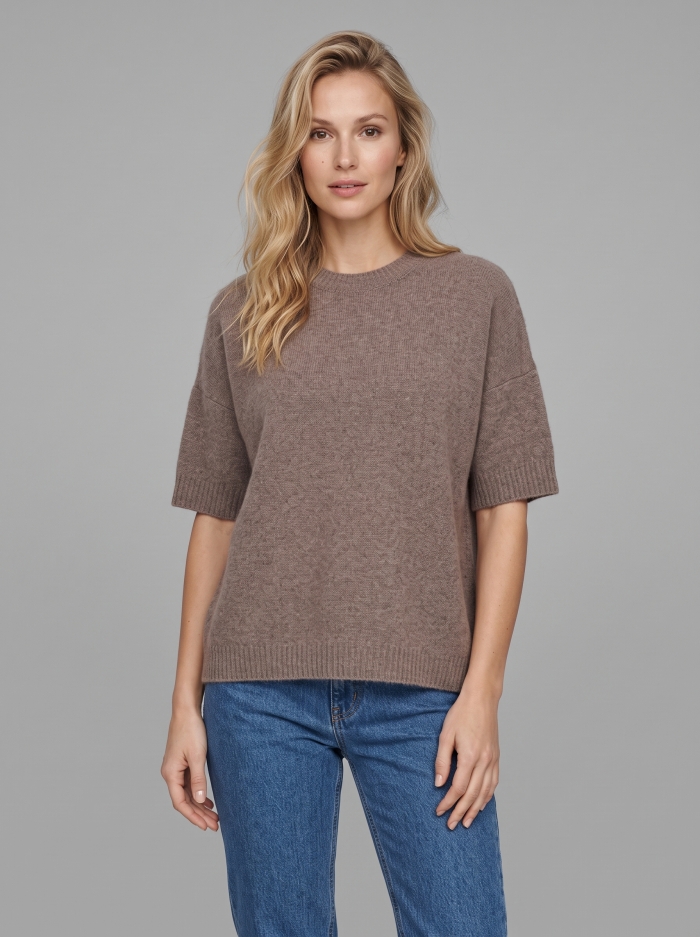 LOVE CASHMERE пуловер с къс ръкав 